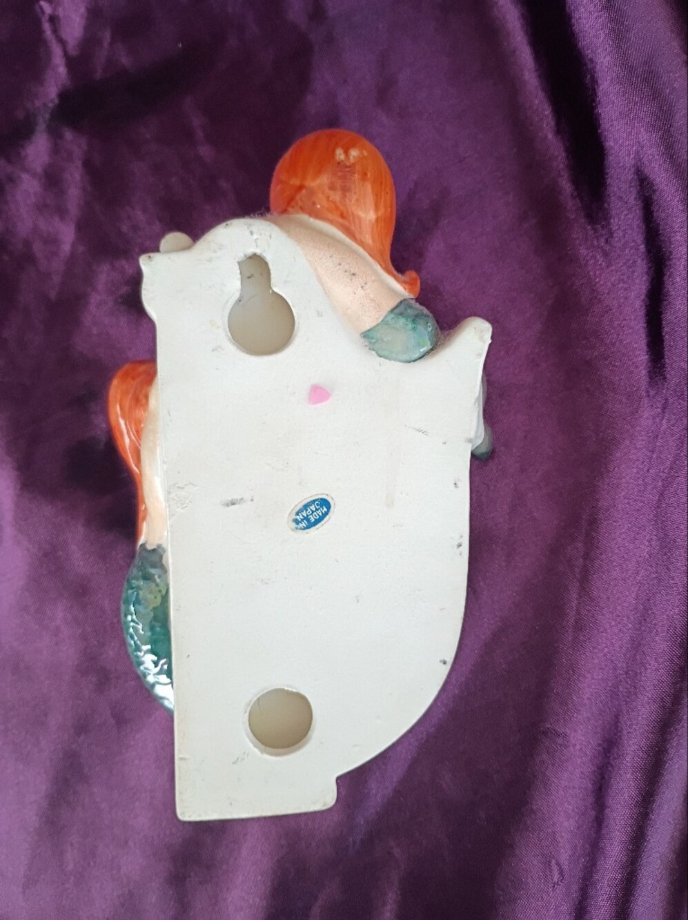 Vintage Ceramic Twin Mermaid Wall Plaque - Orange Hair, Aqua Tails - Picture 7 of 9